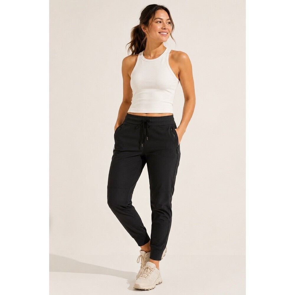 Athleta Headlands Hybrid Trek Jogger Black Size 10 Travel Hiking Pants